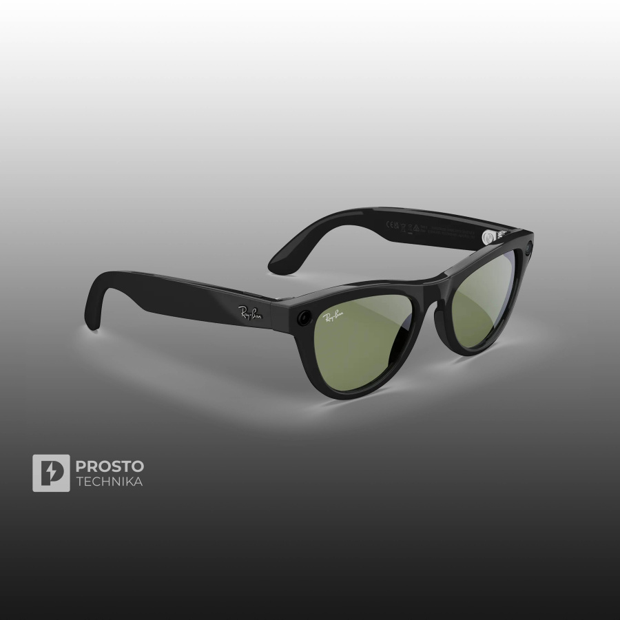 Ray-Ban Skyler (Gen 1) Глянцевый Чёрный с Зелёными линзами